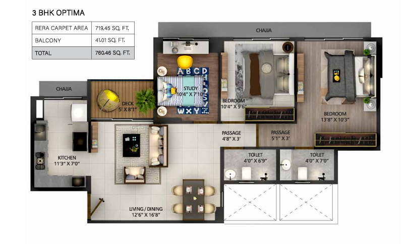 2.5 BHK Floor Plan